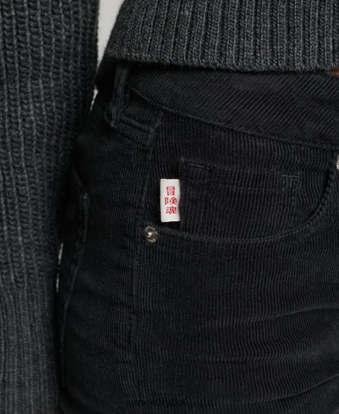 Superdry облекло N00H2311 черен Жени тънки дънки със средна височина