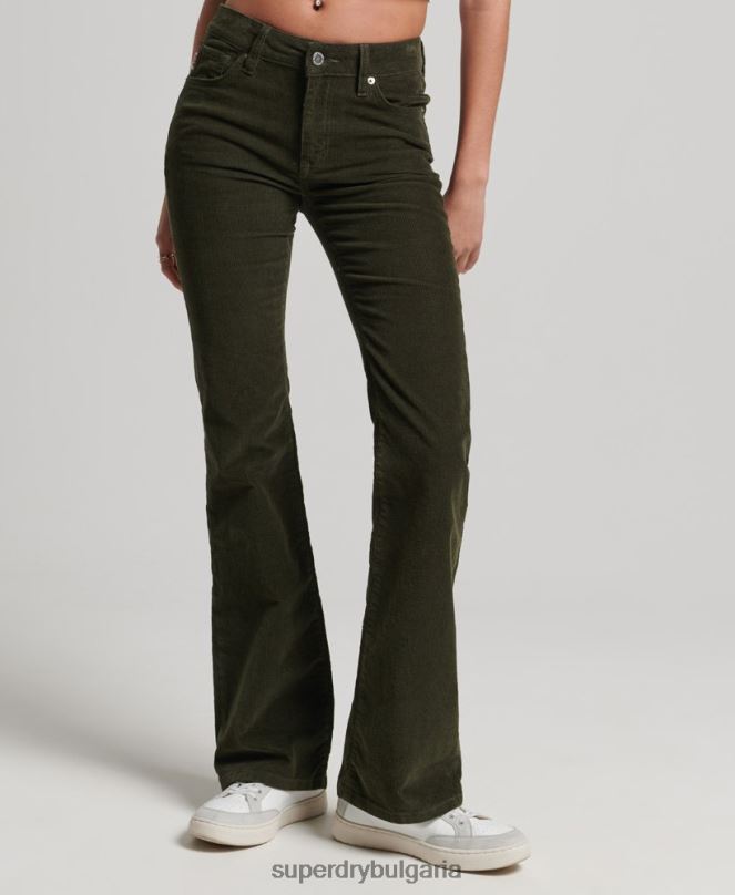 Superdry облекло N00H2580 зелено Жени тънки дънки със средна височина