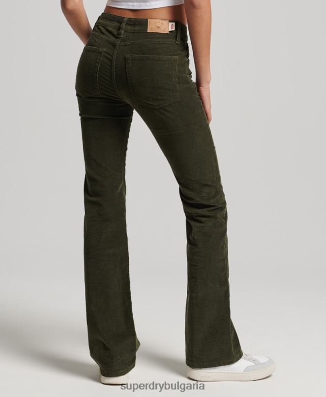 Superdry облекло N00H2580 зелено Жени тънки дънки със средна височина