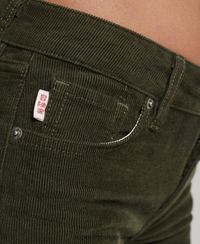 Superdry облекло N00H2580 зелено Жени тънки дънки със средна височина