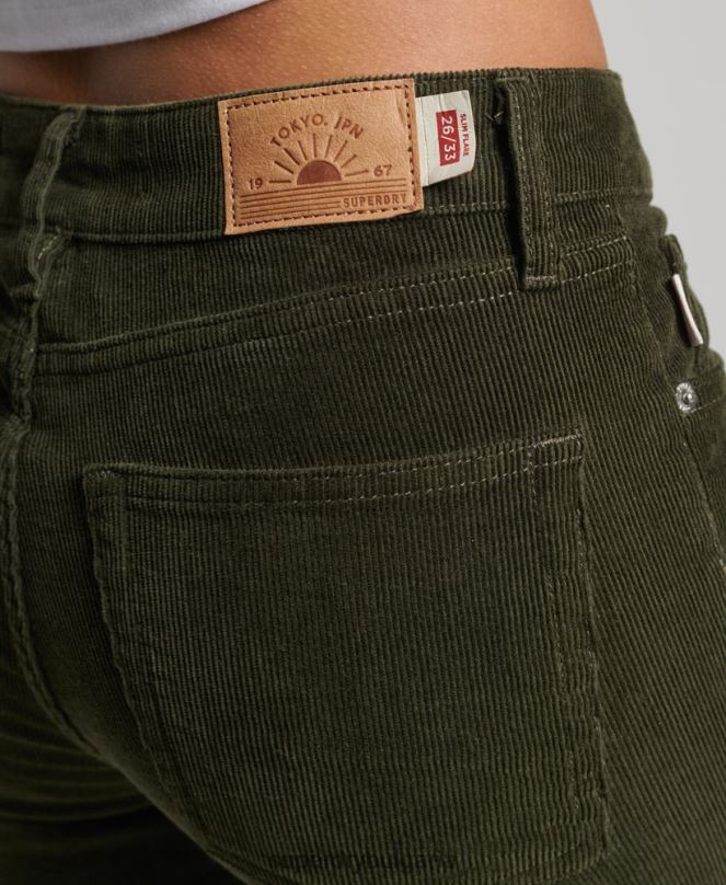 Superdry облекло N00H2580 зелено Жени тънки дънки със средна височина