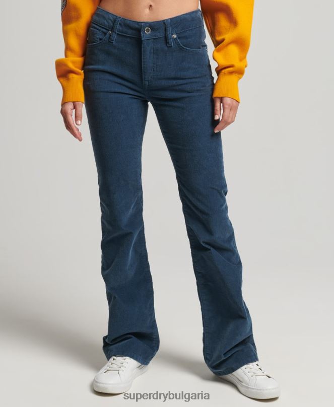 Superdry облекло N00H2582 военноморски флот Жени тънки дънки със средна височина