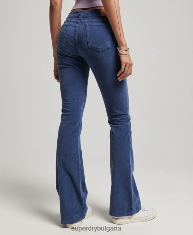 Superdry облекло N00H2585 син Жени кадифени дънки с ниска талия