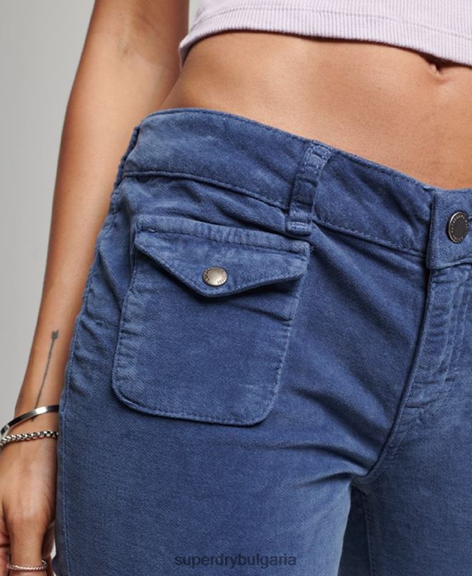Superdry облекло N00H2585 син Жени кадифени дънки с ниска талия