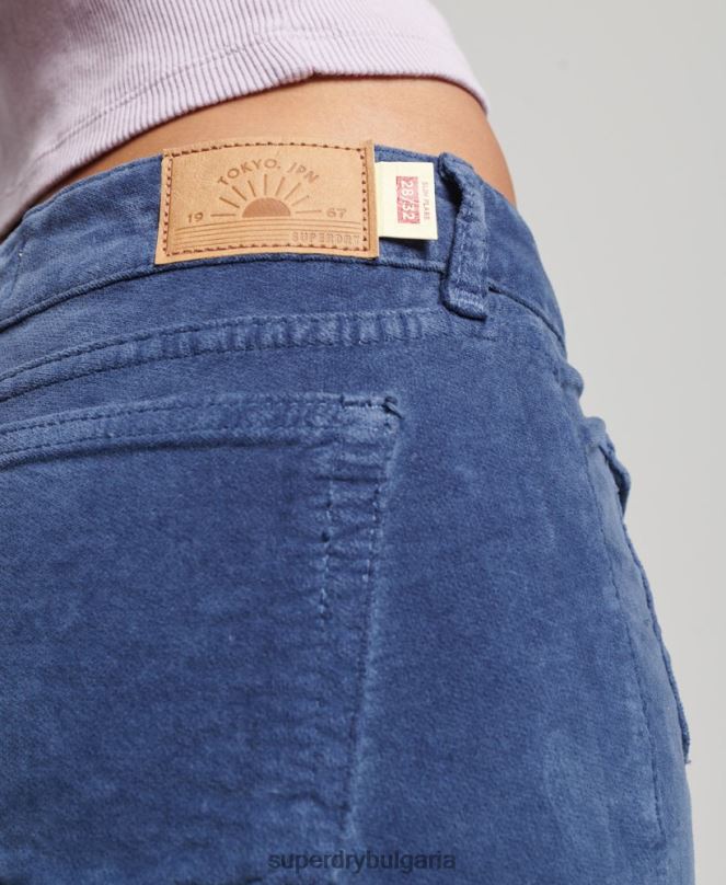 Superdry облекло N00H2585 син Жени кадифени дънки с ниска талия