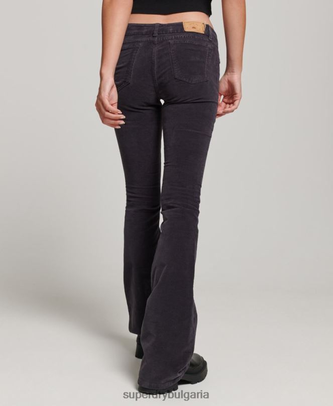 Superdry облекло N00H2596 черен Жени кадифени дънки с ниска талия
