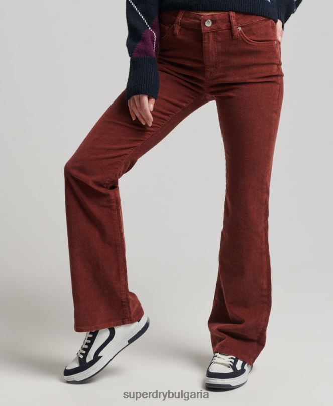 Superdry облекло N00H2598 червен Жени тънки дънки със средна височина