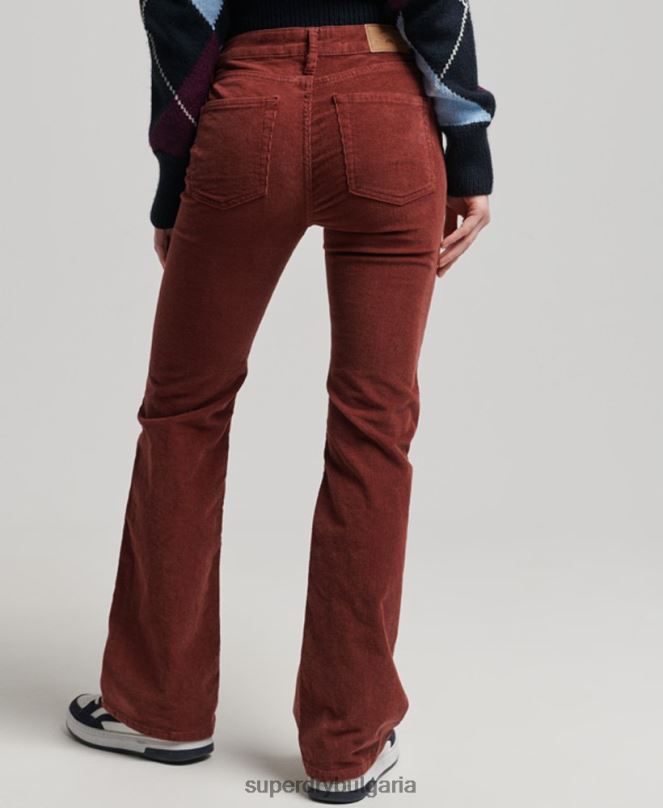 Superdry облекло N00H2598 червен Жени тънки дънки със средна височина