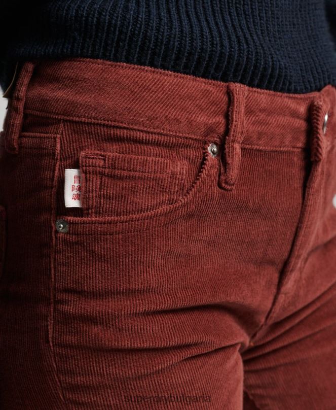 Superdry облекло N00H2598 червен Жени тънки дънки със средна височина