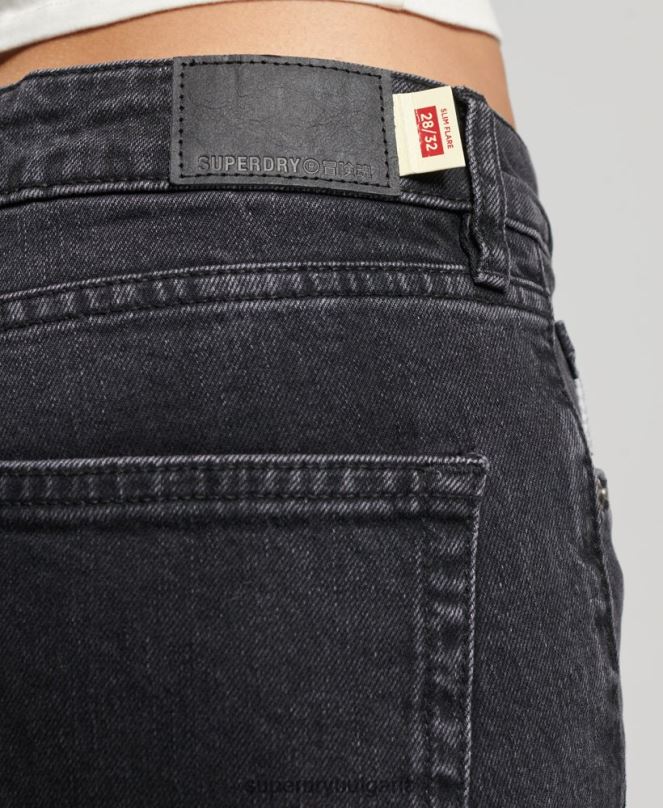 Superdry облекло N00H3876 черен Жени тънки дънки със средна височина от органичен памук