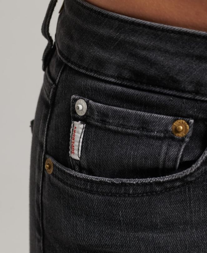 Superdry облекло N00H3889 черен Жени тесни дънки от органичен памук с висока талия