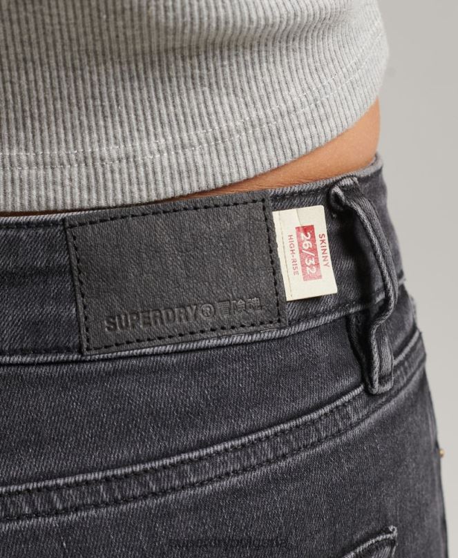 Superdry облекло N00H3889 черен Жени тесни дънки от органичен памук с висока талия