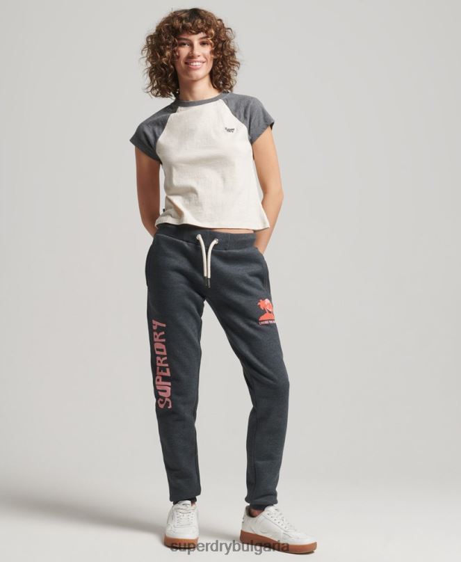 Superdry облекло N00H2254 червен Жени реколта кали изрязани джогинг