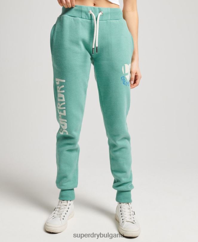 Superdry облекло N00H2269 зелено Жени реколта кали изрязани джогинг