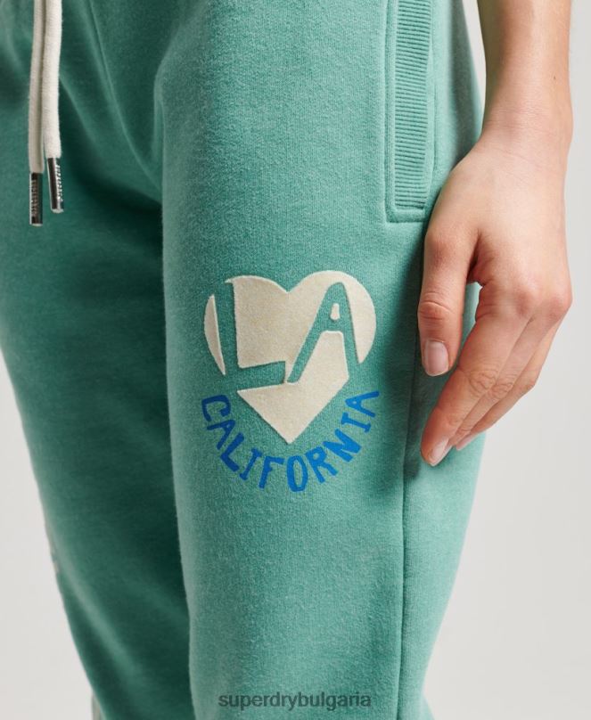 Superdry облекло N00H2269 зелено Жени реколта кали изрязани джогинг