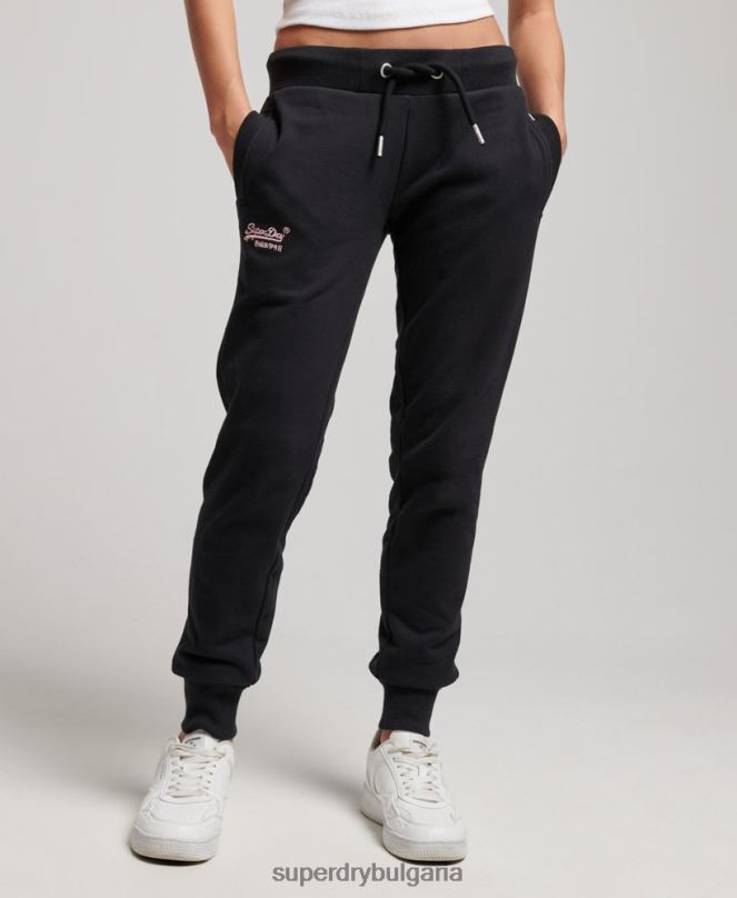 Superdry облекло N00H3903 черен Жени джогинг ретро бродирани лого