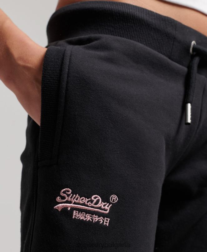 Superdry облекло N00H3903 черен Жени джогинг ретро бродирани лого