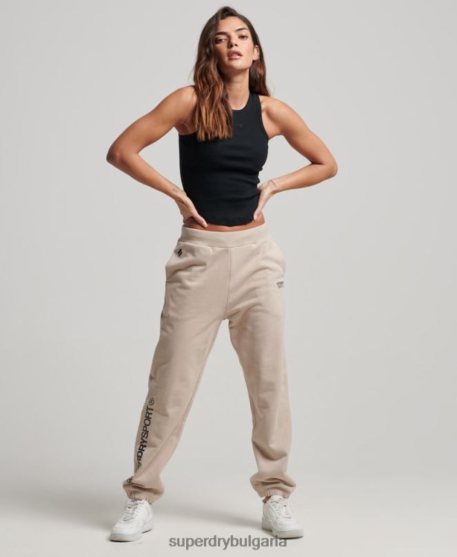 Superdry облекло N00H3905 бежово Жени основни джогинг