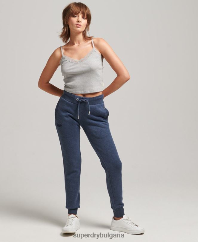 Superdry облекло N00H3912 военноморски флот Жени лого за джогинг от органичен памук