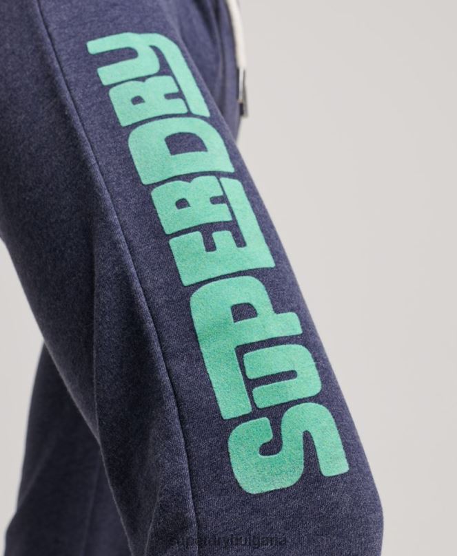Superdry облекло N00H3916 военноморски флот Жени кали изрязани нечеткани джогинг