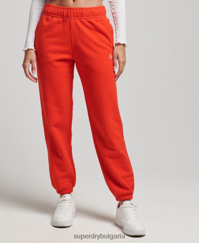 Superdry облекло N00H3920 червен Жени наследство гадже бродирани джогинг