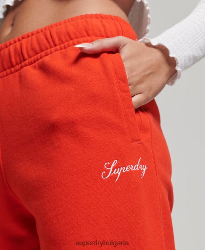Superdry облекло N00H3920 червен Жени наследство гадже бродирани джогинг