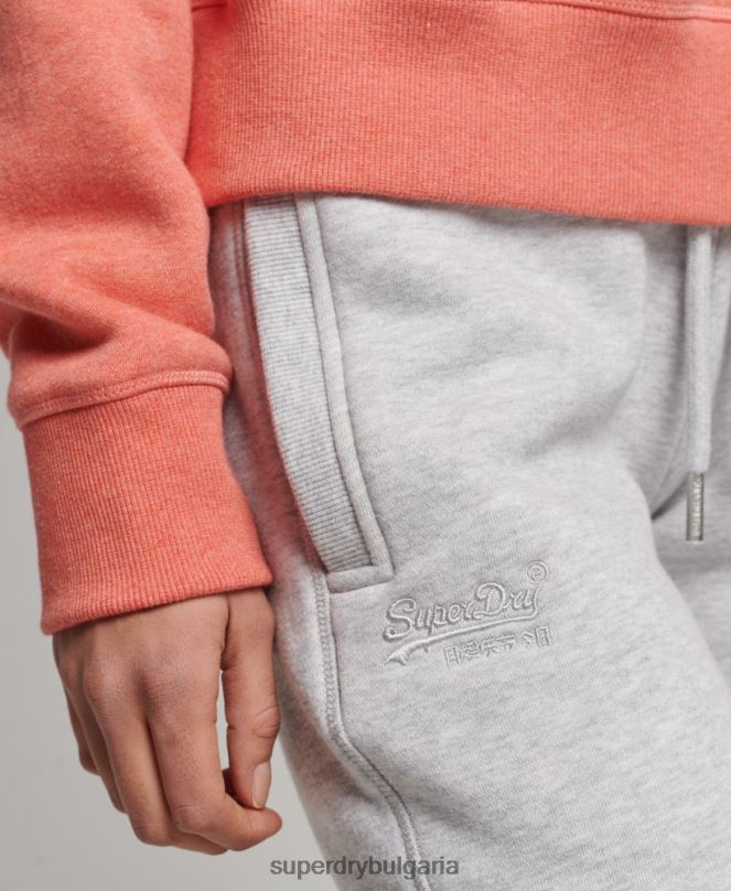 Superdry облекло N00H3924 светло сив Жени джогинг ретро бродирани лого от органичен памук