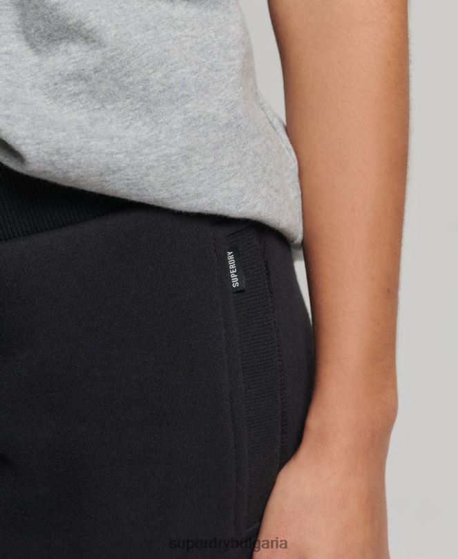 Superdry облекло N00H3927 черен Жени джогинг ретро бродирани лого от органичен памук