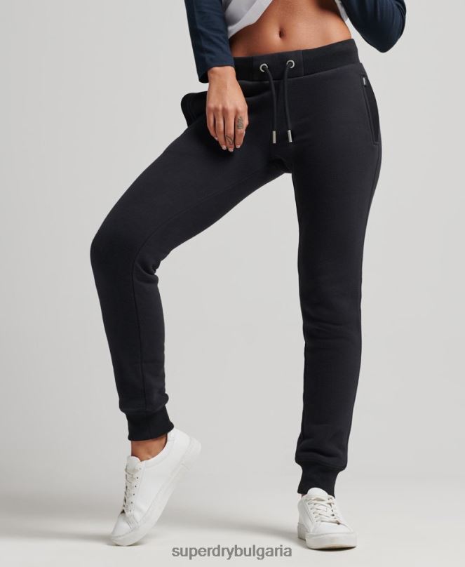 Superdry облекло N00H3930 черен Жени джогинг ретро бродирани лого от органичен памук