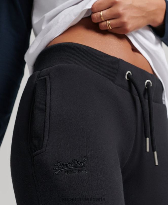 Superdry облекло N00H3930 черен Жени джогинг ретро бродирани лого от органичен памук