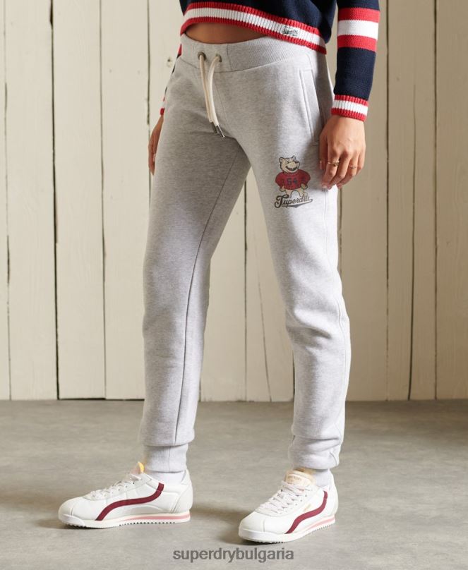 Superdry облекло N00H3934 светло сив Жени колегиални джогинг