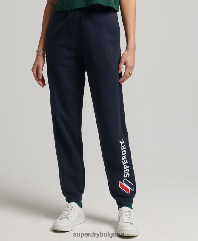 Superdry облекло N00H3937 военноморски флот Жени апликирано лого джогинг