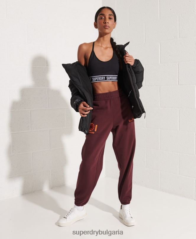 Superdry облекло N00H3938 червен Жени колеж графични джогинг