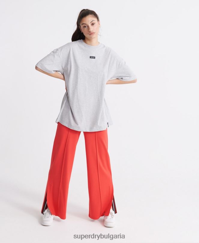 Superdry облекло N00H3939 червен Жени редактиране на джогери с широки крака