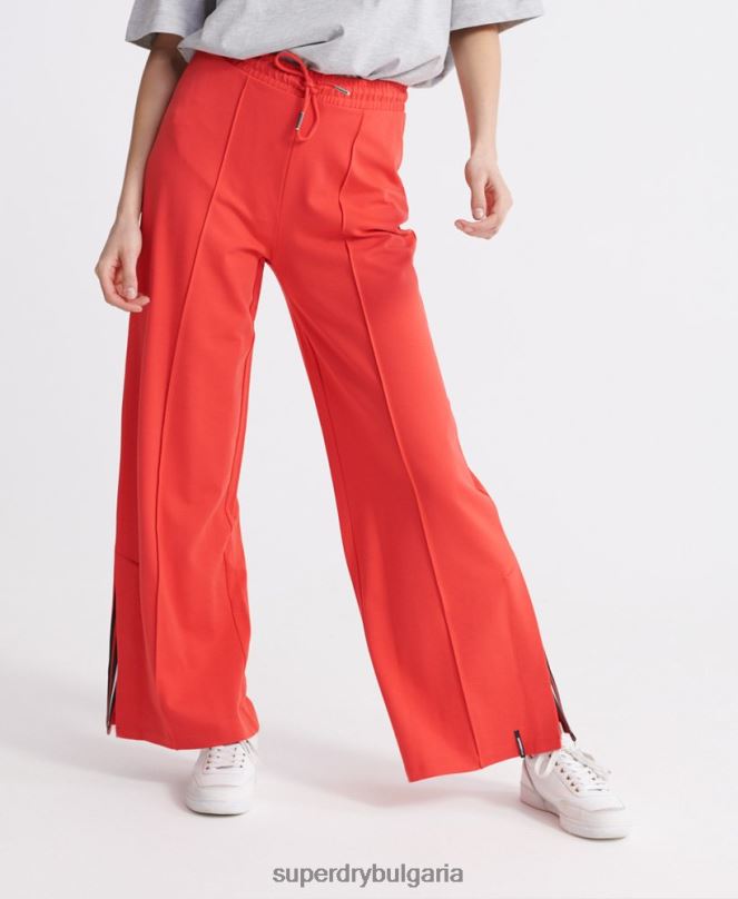 Superdry облекло N00H3939 червен Жени редактиране на джогери с широки крака
