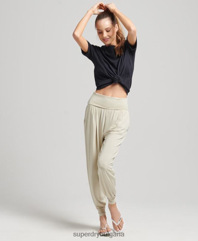 Superdry облекло N00H3946 бежово Жени студио hareem joggers