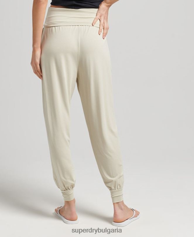 Superdry облекло N00H3946 бежово Жени студио hareem joggers