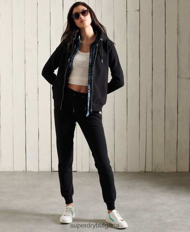 Superdry облекло N00H3947 черен Жени класически джогинг с оранжев етикет