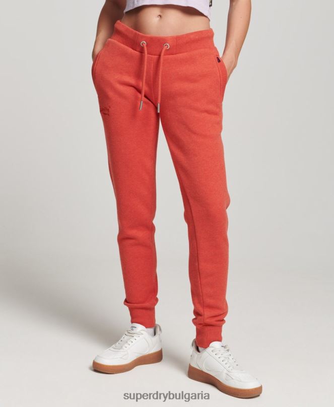 Superdry облекло N00H6537 оранжево Жени лого за джогинг от органичен памук