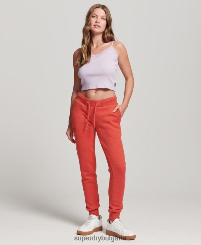 Superdry облекло N00H6537 оранжево Жени лого за джогинг от органичен памук