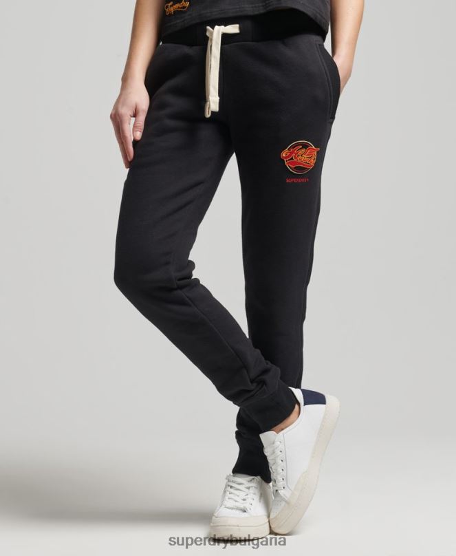 Superdry облекло N00H6571 черен Жени реколта студентски джогинг