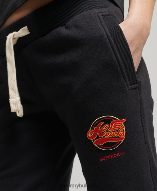 Superdry облекло N00H6571 черен Жени реколта студентски джогинг