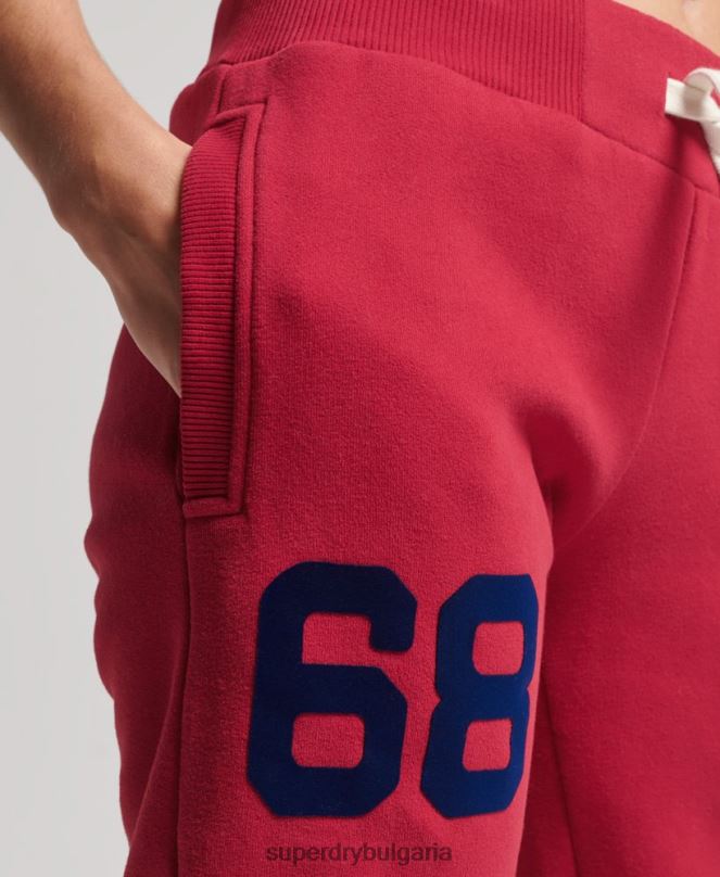 Superdry облекло N00H6574 червен Жени колежански джогинг с ретро лого