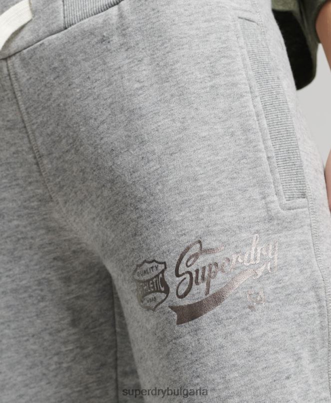 Superdry облекло N00H6578 сиво Жени студентски джогинг стил на винтидж сценарий