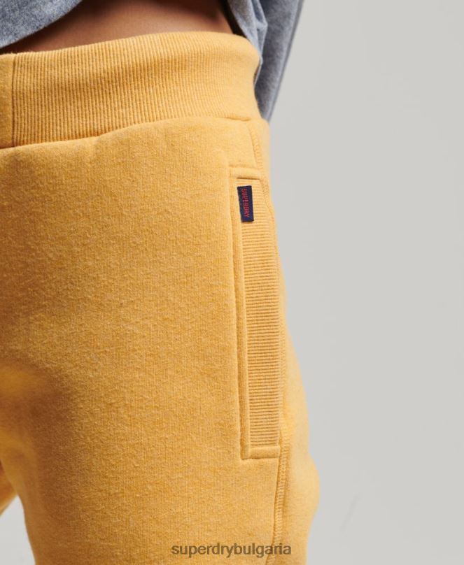 Superdry облекло N00H6582 жълто Жени джогинг ретро бродирани лого от органичен памук