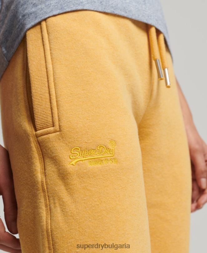 Superdry облекло N00H6582 жълто Жени джогинг ретро бродирани лого от органичен памук