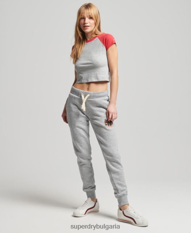 Superdry облекло N00H6588 сиво Жени реколта студентски джогинг
