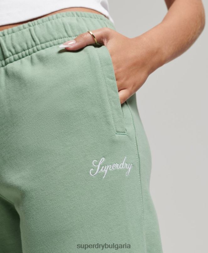 Superdry облекло N00H6594 зелено Жени наследство гадже бродирани джогинг