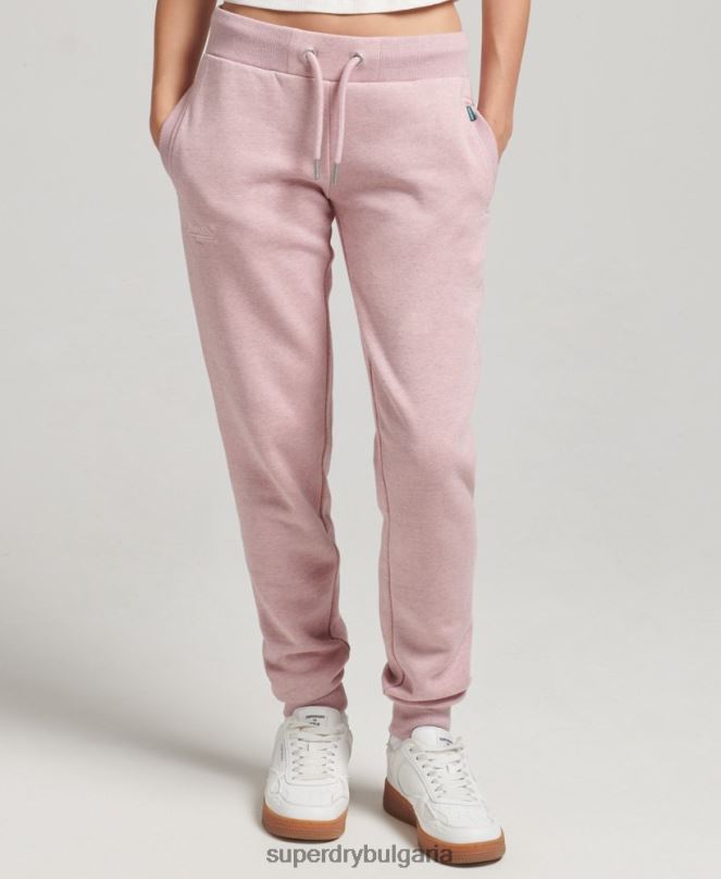 Superdry облекло N00H6597 розово Жени лого за джогинг от органичен памук