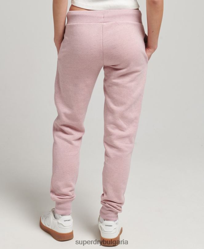Superdry облекло N00H6597 розово Жени лого за джогинг от органичен памук